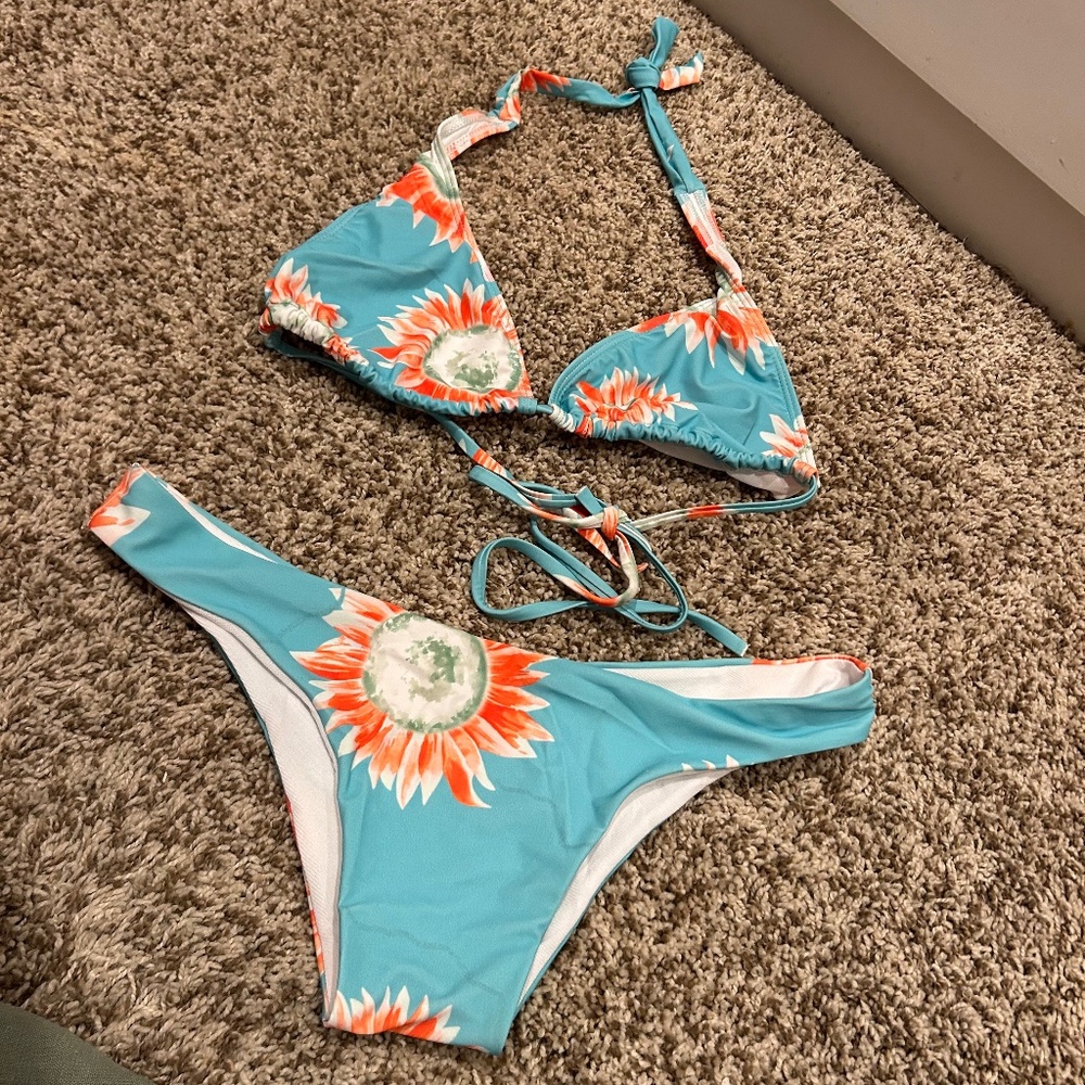 Blue Floral Bikini